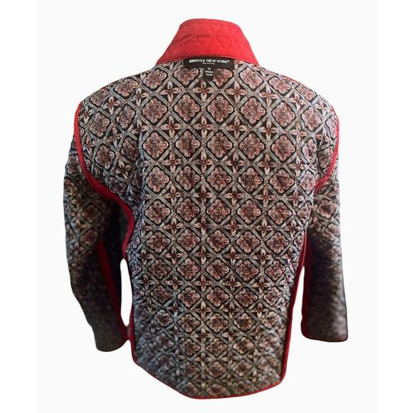 Briggs New York Red Quilted Jacket with Print Lining Petite Size Small - Picture 6 of 8